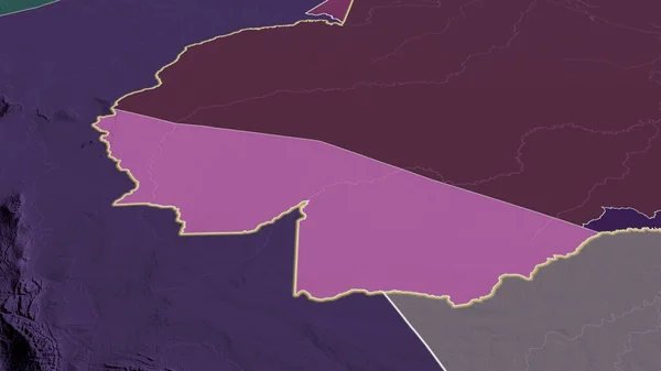 Acre Stato Del Brasile Ingrandito Evidenziato Mappa Colorata Urtata Della — Foto Stock