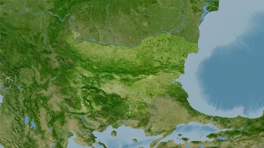 Bulgaristan 'ın stereografik projeksiyondaki B uydusunun alanı - raster katmanlarının ham bileşimi