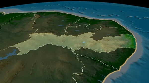 Pernambuco Estado Brasil Ampliou Destacou Principais Características Paisagem Física Renderização — Fotografia de Stock