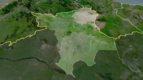 Рорайма Штат Бразилия Масштабировался Выделялся Спутниковые Снимки Рендеринг — стоковое фото