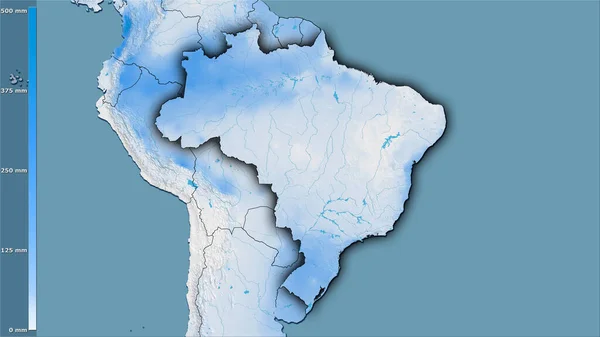 Precipitación Del Mes Más Seco Dentro Del Área Brasil Proyección —  Fotos de Stock