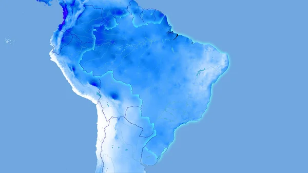 Brasilien Gebiet Auf Der Jährlichen Niederschlagskarte Der Stereographischen Projektion Rohzusammensetzung — Stockfoto