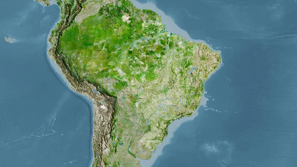 Área Brasil Satélite Mapa Proyección Estereográfica Composición Cruda Capas Trama — Foto de Stock