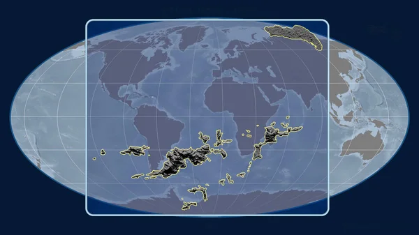 Přiblížený Pohled Britské Panenské Ostrovy Perspektivními Liniemi Proti Globální Mapě — Stock fotografie