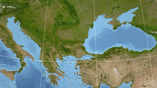ブルガリア アウトラインなしで遠くの視点 衛星画像 — ストック写真