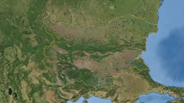 Βουλγαρία Σκιαγραφείται Υψηλής Ανάλυσης Δορυφορική Εικόνα — Φωτογραφία Αρχείου