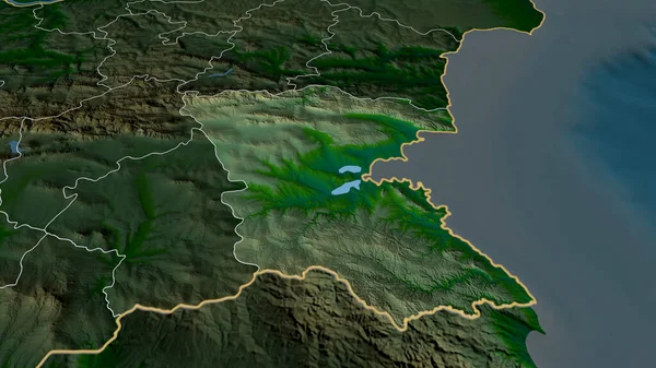 Burgas Provincia Bulgaria Zoomed Destacó Características Principales Del Paisaje Físico — Foto de Stock