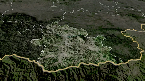 カルドザーリ ブルガリアの州が拡大し 強調した 衛星画像 3Dレンダリング — ストック写真