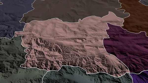 Lovech Provincia Bulgaria Hizo Zoom Destacó Mapa Coloreado Tocado División — Foto de Stock