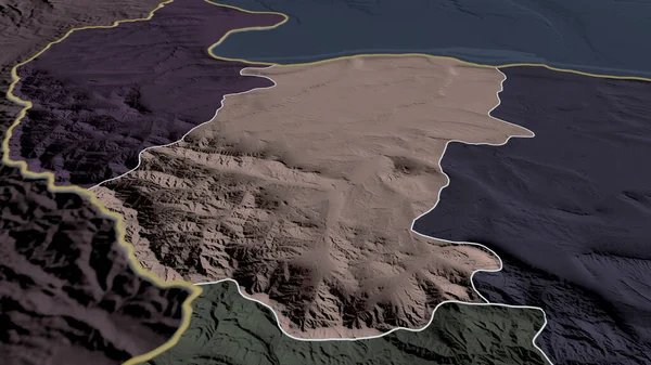 Montana Provincie Bulharsko Přiblížila Zvýraznila Barevná Poďobaná Mapa Administrativního Oddělení — Stock fotografie