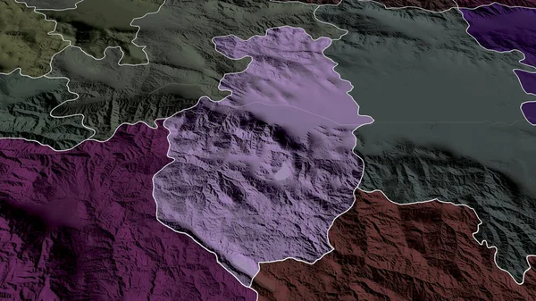 Pazardzhik Provincie Bulharsko Přiblížil Zvýraznil Barevná Poďobaná Mapa Administrativního Oddělení — Stock fotografie