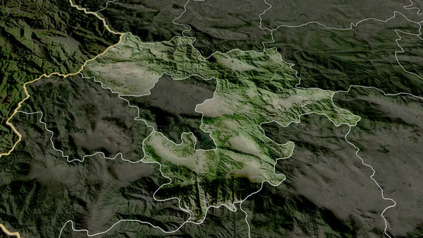 Sofia Province Bulgaria Zoomed Highlighted Satellite Imagery Rendering — Stock Photo, Image