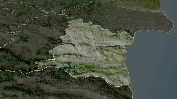 Warna Prowincja Bułgarii Powiększyła Się Podkreśliła Zdjęcia Satelitarne Renderowanie — Zdjęcie stockowe