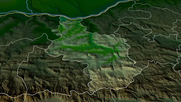 Veliko Tarnovo Bulgária Tartomány Nagyított Kiemelte Fizikai Tájképi Jellemzők Renderelés — Stock Fotó