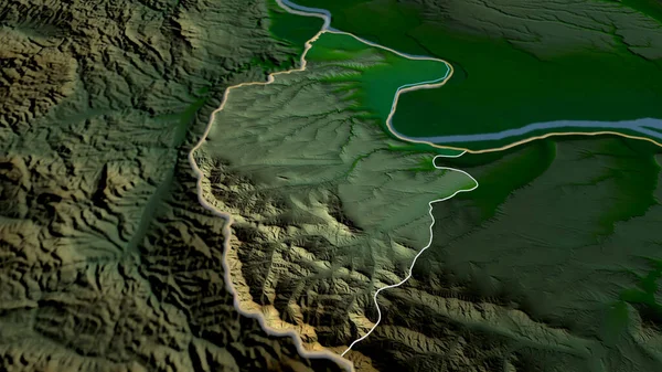 保加利亚Vidin省放大并突出显示了这一点 主要自然景观特征 3D渲染 — 图库照片