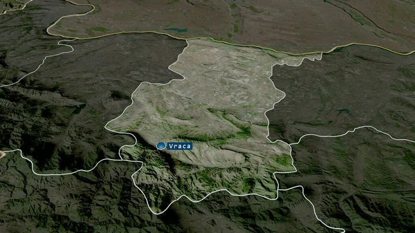Vratsa Provinsen Bulgarien Zoomas Och Betonas Med Kapital Satellitbilder Rendering — Stockfoto