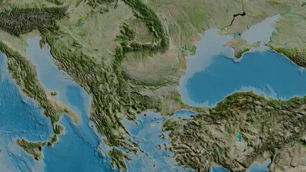 保加利亚放大了 成为邻国 卫星图像 3D渲染 — 图库照片