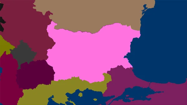 Bulgaria Area Sulla Mappa Delle Divisioni Amministrative Nella Proiezione Stereografica — Foto Stock