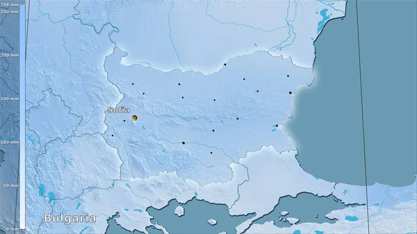 Neerslag Van Droogste Wijk Het Bulgarije Gebied Stereografische Projectie Met — Stockfoto
