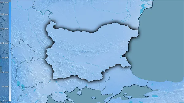 Precipitação Mês Mais Chuvoso Dentro Área Bulgária Projeção Estereográfica Com — Fotografia de Stock