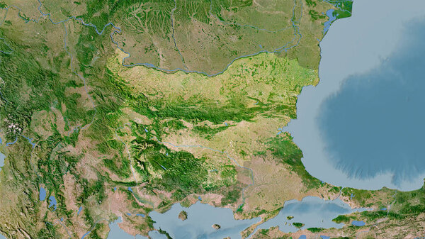 Болгария площадь на спутниковой карте С в стереографической проекции - сырой состав растровых слоев