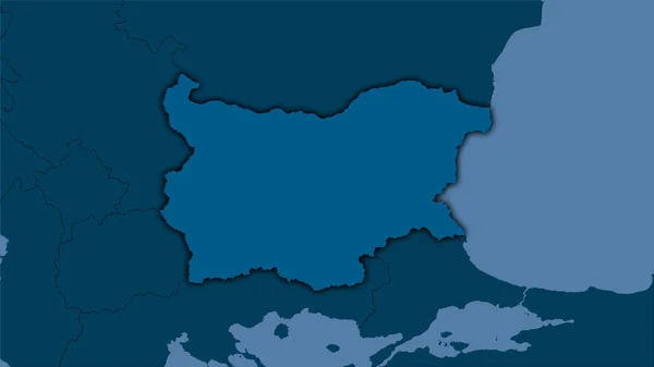 Bulgaria Area Sulla Mappa Solida Nella Proiezione Stereografica Composizione Grezza — Foto Stock