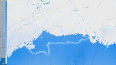 Efsanevi stereografik projeksiyonda Burkina Faso bölgesinin en soğuk çeyreğinin yağışı - ışığın parladığı ana hatlı raster tabakalarının ham bileşimi