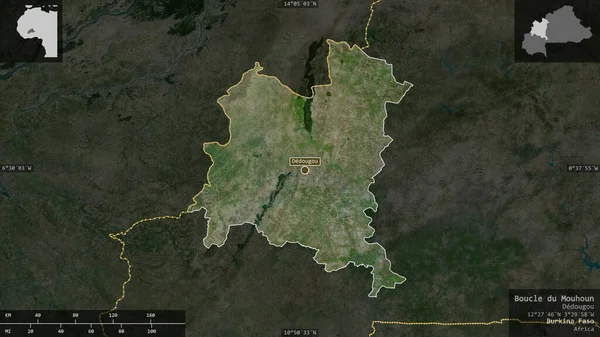 Boucle Mouhoun Περιφέρεια Μπουρκίνα Φάσο Δορυφορικές Εικόνες Σχήμα Που Παρουσιάζεται — Φωτογραφία Αρχείου