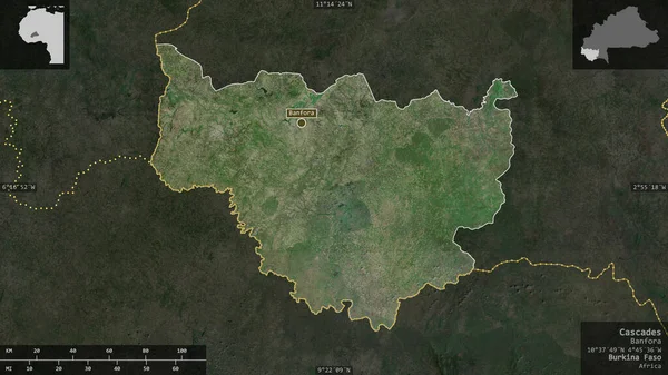 Kaskaden Region Burkina Faso Satellitenbilder Gestalt Die Sich Mit Informativen — Stockfoto