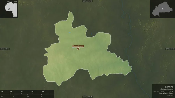 布基纳法索地区 五彩斑斓的湖泊和河流 以信息覆盖的形式呈现在其国家区域上 3D渲染 — 图库照片