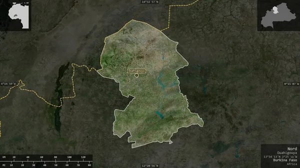 Nord Région Burkina Faso Imagerie Satellite Forme Présentée Contre Zone — Photo