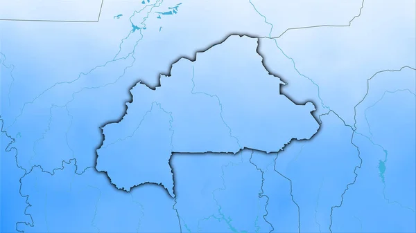 Obszar Burkina Faso Rocznej Mapie Opadów Projekcji Stereograficznej Surowa Kompozycja — Zdjęcie stockowe