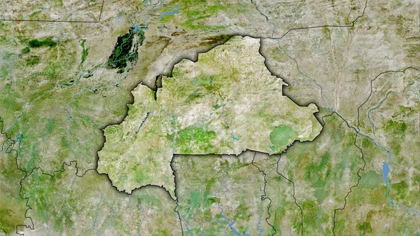 Zone Burkina Faso Sur Satellite Une Carte Dans Projection Stéréographique — Photo