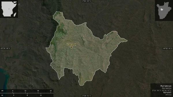 Muramvya Province Burundi Satellite Imagery Shape Presented Its Country Area — Stock Photo, Image