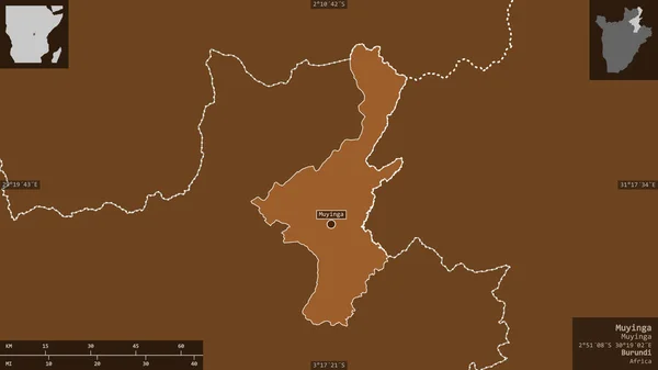 Муинга Провинция Бурунди Твердые Пятна Озерами Реками Форма Представленная Территории — стоковое фото