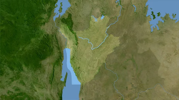 Burundi Área Satélite Mapa Proyección Estereográfica Composición Cruda Capas Trama — Foto de Stock