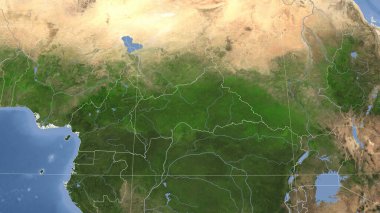 Kafe ve mahallesi. Uzak eğimli perspektif - özet yok. uydu resimleri