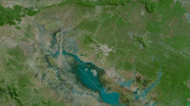 Siemreab, Kamboçya vilayeti. Uydu görüntüleri. Ülke alanına göre şekillendirilmiş. 3B görüntüleme
