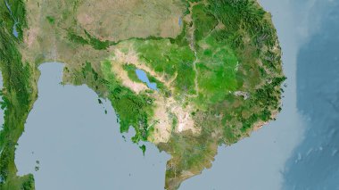 Stereografik projeksiyondaki C uydusundaki Kamboçya alanı - raster katmanlarının ham bileşimi