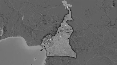 Stereografik projeksiyondaki bilek yüksekliği haritasında yer alan kamera alanı - koyu parlak çizgili raster tabakalarının ham bileşimi