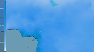 Efsanevi stereografik projeksiyondaki Kamerun bölgesindeki en nemli ayın yağışı - raster tabakalarının ham bileşimi
