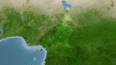 Stereografik projeksiyondaki B uydusunun kamera alanı - raster katmanlarının ham bileşimi