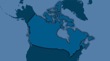 Stereografik projeksiyondaki Kanada bölgesi - koyu parlak dış hatlı raster tabakalarının ham bileşimi