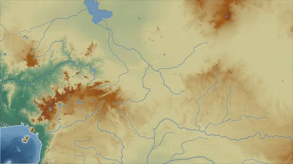 Kawiarnia Zbliżenie Perspektywy Kraju Bez Zarysu Mapa Pomocy Topograficznej — Zdjęcie stockowe