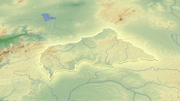 Kawiarnia Jej Okolica Daleka Perspektywa Ukośna Kształt Świecił Kolor Mapa — Zdjęcie stockowe