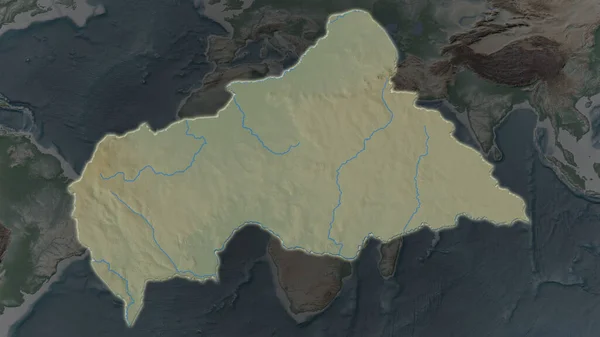 Orta Afrika Cumhuriyeti Bölgesi Çevrelerinin Koyu Bir Arka Planında Büyüyüp — Stok fotoğraf