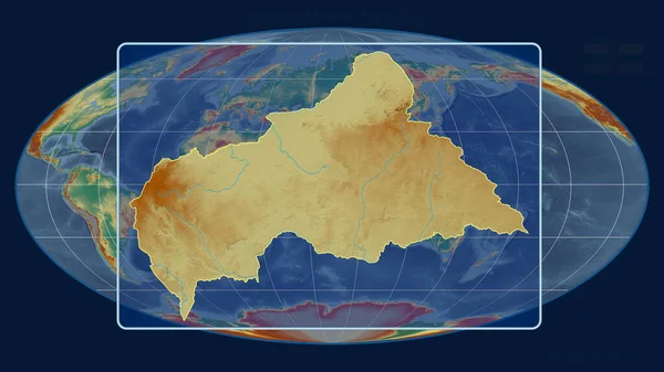 Zoomed View Caf Outline Perspective Lines Global Map Mollweide Projection — Stock Photo, Image