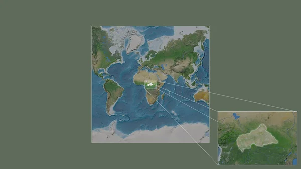Rozšířená Zvětšená Oblast Kafe Extrahovaná Rozsáhlé Mapy Světa Předními Liniemi — Stock fotografie