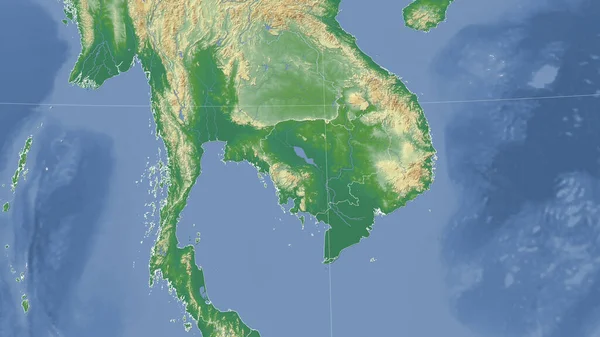 Camboja Seu Bairro Perspectiva Oblíqua Distante Sem Contorno Cor Mapa — Fotografia de Stock