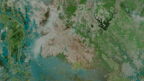 Svay Rieng Provinsen Kambodja Satellitbilder Form Som Skisseras Mot Dess — Stockfoto